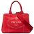 Borsa Tote Satchel Prada Small Canvas Canapa Logo rossa