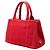 Borsa Tote Satchel Prada Small Canvas Canapa Logo rossa - vista 2