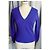 Eric Bompard Pull Col V en Cachemire Bleu