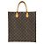 Louis Vuitton Monogram Sac Plat Tote Bag Hand Bag Brown M51140