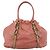 PRADA Hand Bag Vittero Dino Leather 2way Pink Gold Auth 207141A - Jerrillo
