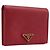 PRADA Bifold Wallet Saffiano leather Red Gold Auth am12983V - Jerrillo