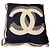 CHANEL CC Logo Cushion Blue White Wool Cashmere