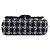 Borsa a Tracolla Chanel Mini Square Tweed Coco Heart Chain Flap Nera - vista 3
