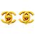 Boucles d'oreilles clips Chanel plaquées or avec logo Coco