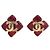 Pendientes de clip Chanel Oro y Rojo