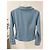 Zapa Camicia in seta e cotone blu con volant - vista 3