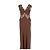Autre Marque THIRD FORM Braunes Polka Dot Maxikleid mit Spitze