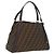 FENDI Zucca Canvas Shoulder Bag Black Brown