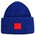Acne Gorro acanalado azul con logotipo Large Face