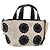PRADA Hand Bag Canvas Denim 2way Beige Silver