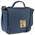 FENDI Hand Bag Leather 2way Blue Gold Tone 8M0321