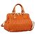 Miu Miu Matelasse Hand Bag Leather 2way Orange Gold