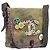 CHANEL Embroidery Graffiti Messenger bag Canvas Khaki Silver CC