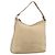 GUCCI Bamboo Shoulder Bag Leather Beige Silver