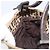 FENDI Zucchino Canvas Mamma Baguette Hand Bag Brown Silver - vista 21