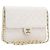 CHANEL Matelasse Shoulder Bag Lamb Skin White Gold Tone CC