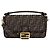Fendi Bolso de hombro Baguette en jacquard FF marrón
