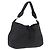 LOEWE Schultertasche Leder Schwarz Silber