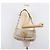 PRADA Chain Shoulder Bag Vittero Dino Leather Beige Gold - vista 33