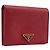 Billetera PRADA Bifold piel Saffiano Rojo Oro