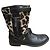 Burberry Leather and Leopard Print Ankle Boots