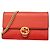 Portafoglio a spalla in pelle Gucci Interlocking G in rosso