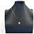 Colar Chanel prateado com strass - vista 6