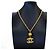 Collier Chanel plaqué or avec strass - vue 7