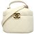 Bolso Vanity Chanel de piel de cordero marfil