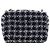 Chanel Black Mini Square Tweed Coco Heart Chain Flap - vista 2