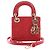 Dior Red DiorAmour Micro Lambskin Cannage Lady Dior - vista 11