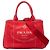 Borsa Tote Prada Small in Canapa Rossa con Logo