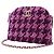 Clutch Chanel Mini CC in tweed matelassé viola con catena - vista 13