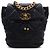 Mochila Chanel 19 em pele de cordeiro acolchoada preta