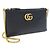 Bolsa de Ombro Gucci GG Marmont em Couro Preto