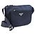 Bolsa de Ombro Prada em Nylon e Couro Azul Marinho