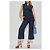 Pantalon culotte Theory bleu marine satiné à plis - vue 2