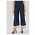 Pantalon culotte Theory bleu marine satiné à plis - view 3