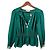 Blusa Ba&sh verde oscuro con bordados blancos