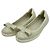 Salvatore Ferragamo Bara Bow gesteppte Leder-Flats Ivory - Ansicht 11