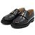Chanel Mocassini da donna in pelle nera con logo CC dorato - vista 3
