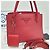 Prada Borsa Tote e borsa a tracolla monocromatica in Saffiano rossa - vista 3