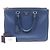 Prada Borsa Tote Grande Blue Saffiano Lux con Doppia Zip - vista 2