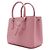 Prada Mini Tote e Borsa a Tracolla in Rosa con Logo - vista 2