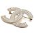 Chanel Spilla Logo CC in Perle e Vetro Cristallino Season - vista 2