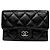 Chanel Tarjetero de piel caviar negra