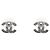 Brincos Chanel Cubic CC Prateados Metal - vista 3