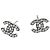 Brincos Chanel Cubic CC Prateados Metal - vista 5