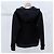 Fendi Giacca Bomber in Velluto con Cappuccio Nero - vista 4